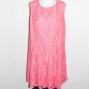 24 24W Maurices Coral Lace Sleeveless Dress NWOT